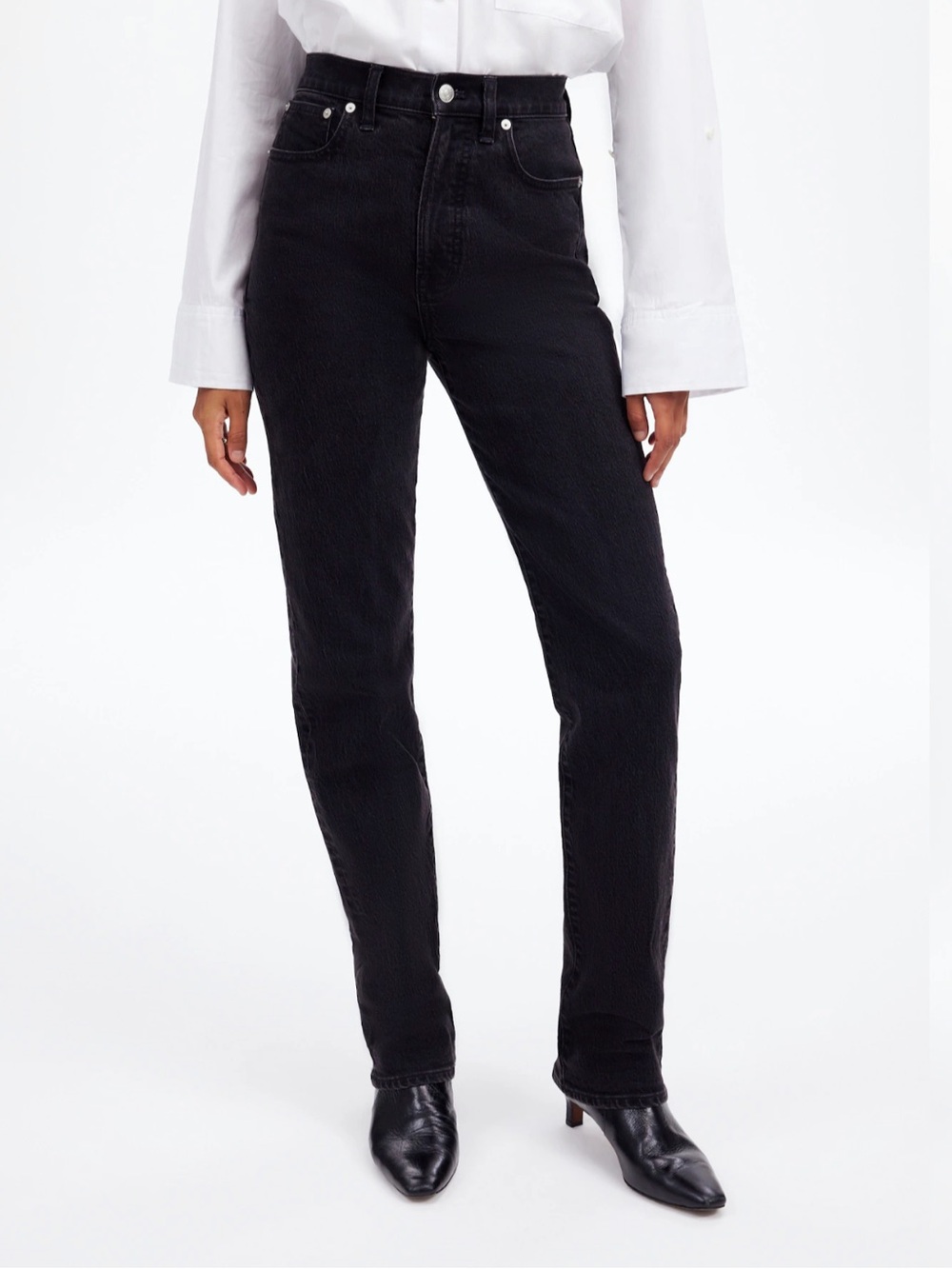 Madewell 90’s straight sz 31 washed black gray straight leg jeans denim classic
